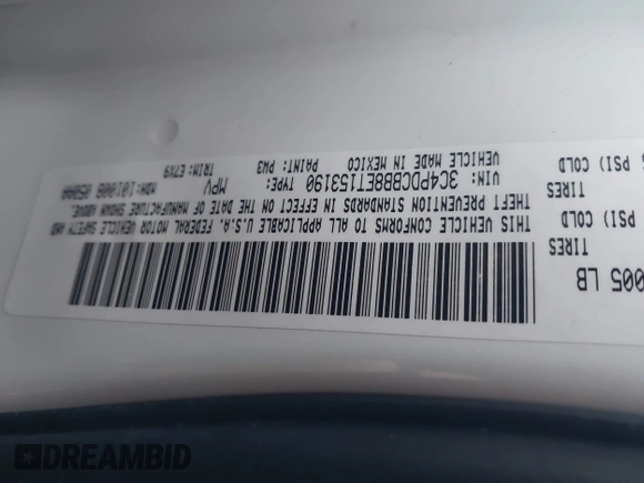 2014 Dodge Journey SXT with VIN 3C4PDCBB8ET153190, listed as a IAAI auction lot 41854655 with 153,048 mi miles and . Bid and sale history available at DreamBid. Image 9.