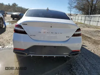 2022 Genesis G70 3.3T with VIN KMTG54TE3NU084590, listed as a Copart auction lot 46709275 with 21,664 mi miles and Salvage title. Bid and sale history available at DreamBid. Image 6.