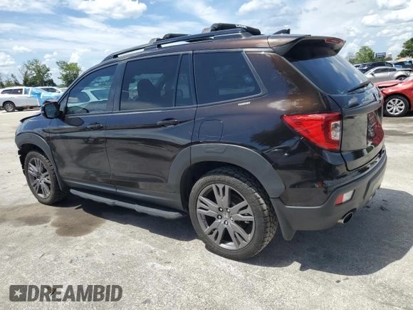 2021 Honda Passport EX-L with VIN 5FNYF7H58MB005187, listed as a Copart auction lot 60414535 with 75,208 mi miles and Salvage title. Bid and sale history available at DreamBid. Image 2.