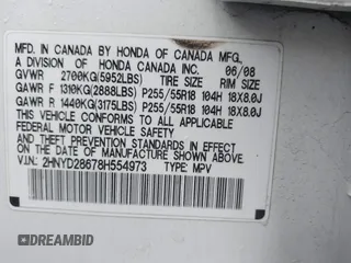 2008 Acura MDX Tech/Pwr Tail Gate with VIN 2HNYD28678H554973, listed as a IAAI auction lot 41460357 with 278,406 mi miles. Bid and sale history available at carsss.com. Image 9.