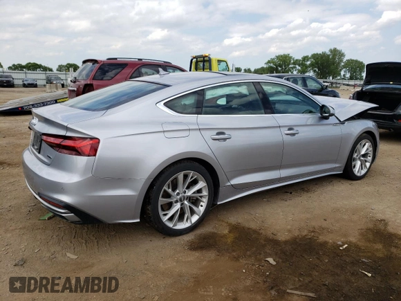 2020 Audi A5 Sportback Premium Plus with VIN WAUCNCF59LA020388, listed as a Copart auction lot 55458853 with 35,331 mi miles. Bid and sale history available at carsss.com. Image 3.