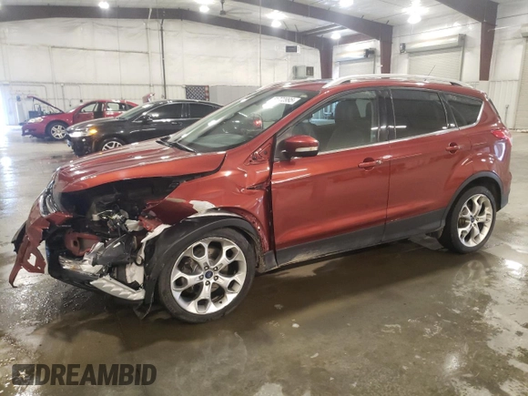 2014 Ford Escape Titanium with VIN 1FMCU9J90EUE36071, listed as a Copart auction lot 51772995 with 81,490 mi miles and Salvage Title. Bid and sale history available at DreamBid. Image 1.