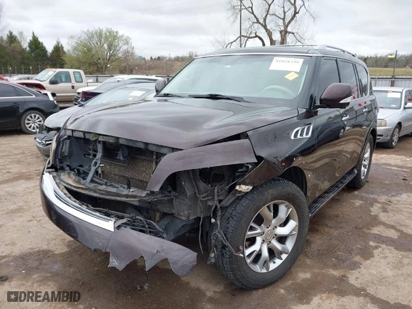 2012 Infiniti QX56 7-passenger with VIN JN8AZ2NE1C9017551, listed as a IAAI auction lot 41828339 with 203,551 mi miles. Bid and sale history available at carsss.com. Image 6.