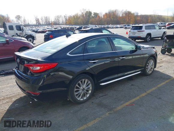 2015 Hyundai Sonata Limited with VIN 5NPE34AF4FH082978, listed as a IAAI auction lot 40717431 with 84,870 mi miles and . Bid and sale history available at carsss.com. Image 4.