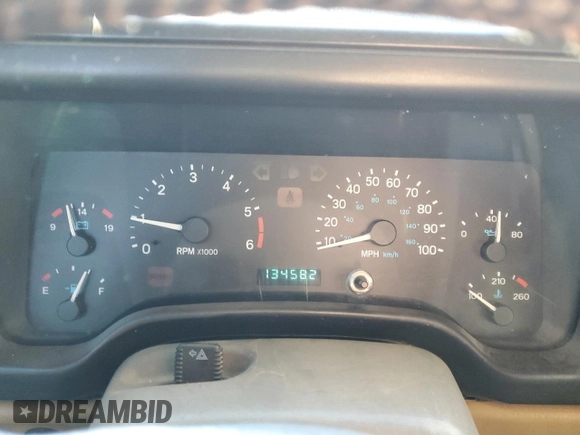 1997 Jeep Wrangler Sahara with VIN 1J4FY49S4VP507006, listed as a Copart auction lot 82319014 with 134,582 mi miles and Salvage Title. Bid and sale history available at carsss.com. Image 9.