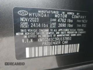 2024 Genesis G70 2.5T with VIN KMTG34SC3RU137851, listed as a Copart auction lot 79806754 with 9,428 mi miles and Salvage Title. Bid and sale history available at carsss.com. Image 12.