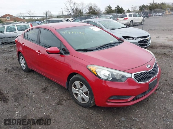 2016 Kia Forte LX with VIN KNAFK4A61G5493891, listed as a IAAI auction lot 41944122 with 100,951 mi miles. Bid and sale history available at carsss.com. Image 1.