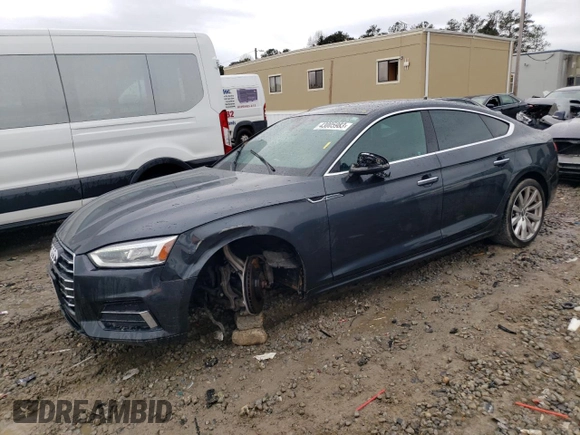 2018 Audi A5 Sportback Premium Plus with VIN WAUBNCF53JA009993, listed as a Copart auction lot 43005983 with 55,074 mi miles. Bid and sale history available at carsss.com. Image 1.