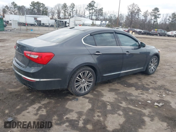 2014 Kia Cadenza Premium with VIN KNALN4D70E5139369, listed as a IAAI auction lot 41416910 with 174,118 mi miles. Bid and sale history available at carsss.com. Image 4.