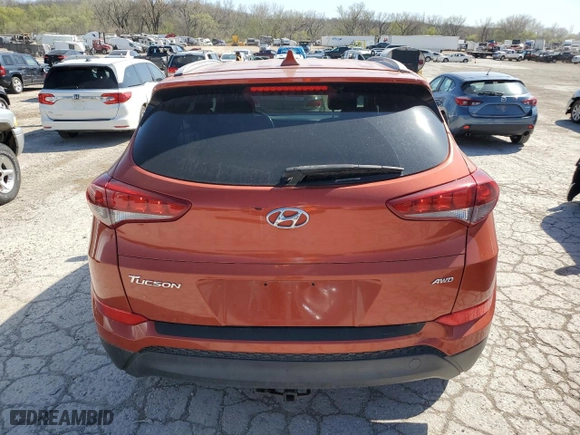 2017 Hyundai Tucson SE with VIN KM8J3CA44HU411092, listed as a Copart auction lot 52169395 with 106,809 mi miles and Salvage Title. Bid and sale history available at carsss.com. Image 6.