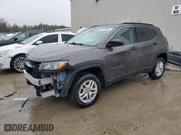 2020 Jeep Compass Sport with VIN 3C4NJDAB8LT210072, listed as a Copart auction lot 54908305 with 104,662 mi miles and Salvage title. Bid and sale history available at DreamBid. Image 1.