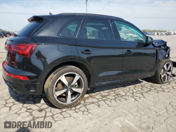 2022 Audi Q5 S line Premium Plus with VIN WA1EAAFY8N2054528, listed as a Copart auction lot 53096145 with 47,887 mi miles and Salvage Title. Bid and sale history available at DreamBid. Image 3.