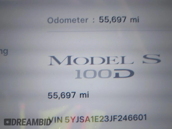 2018 Tesla Model S 75D z VIN 5YJSA1E23JF246601, wystawiony jako IAAI lot #40774603 z przebiegiem 55 697 mil mil oraz . Historia ofert i sprzedaży dostępna na DreamBid. Obrazek 15.