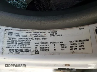 2006 GMC Canyon SLE2 with VIN 1GTCS136968225394, listed as a Copart auction lot 88046045 with 290,456 mi miles and Salvage Title. Bid and sale history available at carsss.com. Image 12.