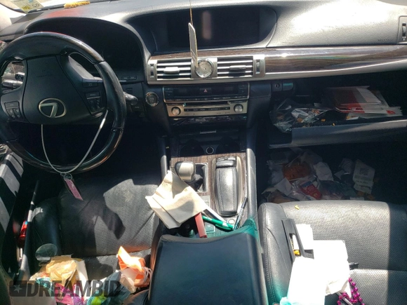 2013 Lexus LS 460 with VIN JTHBL5EF0D5116820, listed as a Copart auction lot 62573645 with Not provided miles and Salvage title. Bid and sale history available at DreamBid. Image 8.