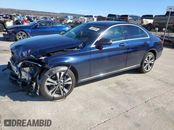2021 Mercedes-Benz C 300 with VIN W1KWF8EB1MR642624, listed as a Copart auction lot 46552065 with 25,127 mi miles and Salvage Title. Bid and sale history available at carsss.com. Image 1.