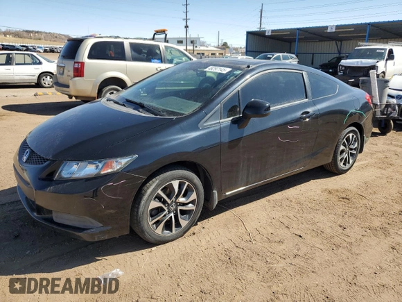2013 Honda Civic Cpe EX with VIN 2HGFG3B87DH518541, listed as a Copart auction lot 48297145 with 115,230 mi miles and Salvage Title. Bid and sale history available at carsss.com. Image 1.