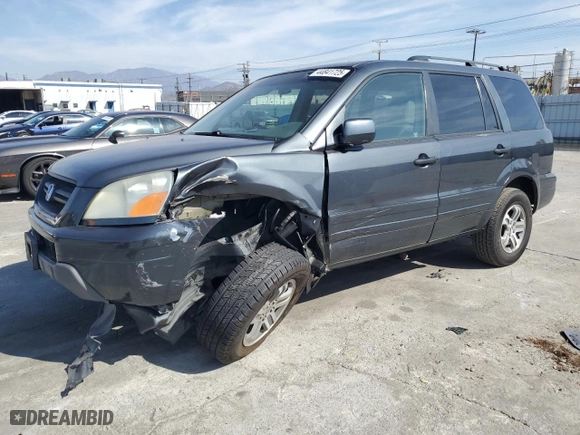2004 Honda Pilot EX with VIN 2HKYF18664H615189, listed as a Copart auction lot 44841725 with 219,922 mi miles and Salvage Title. Bid and sale history available at carsss.com. Image 1.