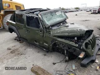 2021 Jeep Wrangler Unlimited Willys with VIN 1C4HJXDM5MW546429, listed as a Copart auction lot 48635325 with 16,353 mi miles and Salvage Title. Bid and sale history available at DreamBid. Image 4.