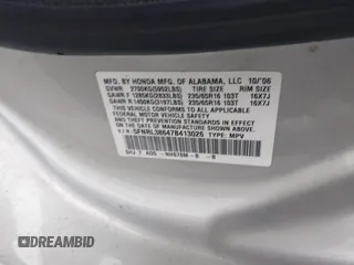 2007 Honda Odyssey EX-L with VIN 5FNRL38647B413026, listed as a IAAI auction lot 41824641 with 221,480 mi miles. Bid and sale history available at carsss.com. Image 9.