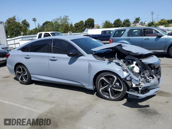 2021 Honda Accord Sport with VIN 1HGCV1F36MA122661, listed as a Copart auction lot 59363855 with 51,445 mi miles and Salvage title. Bid and sale history available at DreamBid. Image 4.