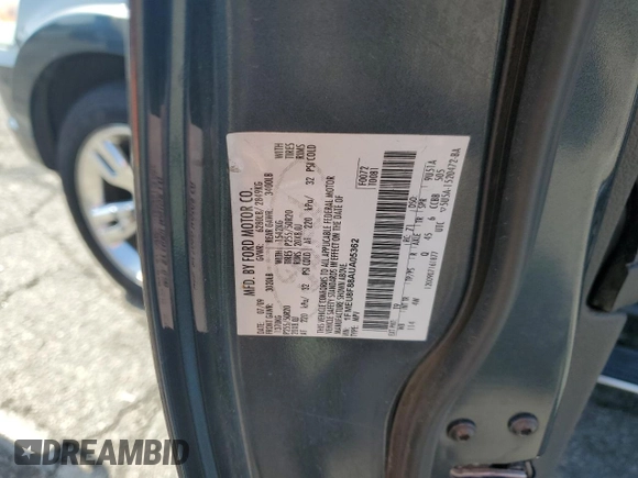2010 Ford Explorer Limited with VIN 1FMEU8F88AUA05362, listed as a Copart auction lot 58639195 with 116,596 mi miles and Clean title. Bid and sale history available at DreamBid. Image 13.
