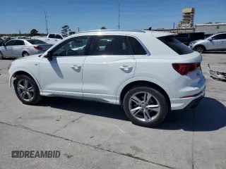 2020 Audi Q3 S line Premium with VIN WA1DECF36L1016976, listed as a Copart auction lot 49658255 with 15,404 mi miles and Salvage Title. Bid and sale history available at carsss.com. Image 2.