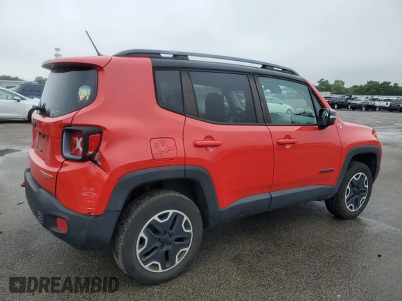2015 Jeep Renegade Trailhawk with VIN ZACCJBCT0FPB69827, listed as a Copart auction lot 63643985 with 94,841 mi miles and Clean title. Bid and sale history available at DreamBid. Image 3.