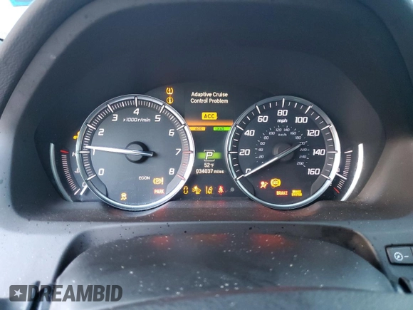 2020 Acura TLX w/Technology Pkg with VIN 19UUB2F4XLA004493, listed as a Copart auction lot 87102564 with 34,037 mi miles and Salvage Title. Bid and sale history available at carsss.com. Image 9.