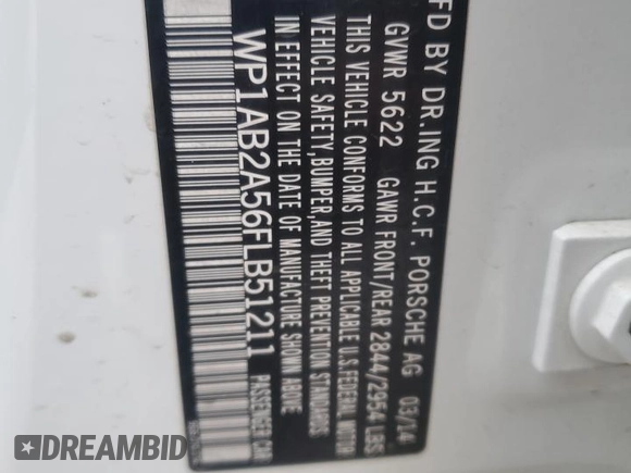 2015 Porsche Macan S с VIN WP1AB2A56FLB51211, выставлен на аукционе Copart как лот 47915795 с пробегом 113 847 миль миль и Чистый • Clean title. История ставок и продаж доступна на DreamBid. Изображение 13.