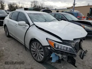 2015 Acura RLX Tech Pkg with VIN JH4KC1F54FC000596, listed as a Copart auction lot 84196324 with 0 mi miles and Salvage Title. Bid and sale history available at carsss.com. Image 4.