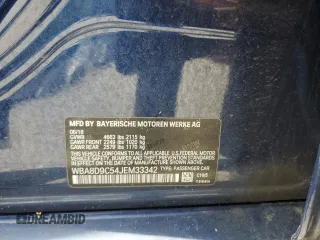 2018 BMW 3 Series 330i xDrive with VIN WBA8D9C54JEM33342, listed as a Copart auction lot 56833135 with 36,434 mi miles and Salvage title. Bid and sale history available at DreamBid. Image 13.