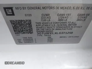 2020 GMC Sierra 1500 Denali z VIN 3GTU9FELXLG371258, wystawiony jako IAAI lot #41303490 z przebiegiem 63 571 mil mil oraz . Historia ofert i sprzedaży dostępna na DreamBid. Obrazek 9.