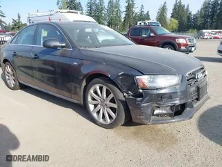 2014 Audi A4 Premium with VIN WAUBFAFL4EN023707, listed as a IAAI auction lot 42106681 with 116,740 mi miles. Bid and sale history available at carsss.com. Image 1.
