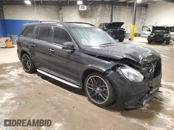 2017 Mercedes-Benz GLS with VIN 4JGDF7FE8HA684938, listed as a Copart auction lot 83664534 with 88,113 mi miles and Salvage Title. Bid and sale history available at carsss.com. Image 4.