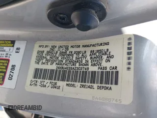 2010 Toyota Corolla with VIN 1NXBU4EE6AZ303749, listed as a IAAI auction lot 42652615 with 130,154 mi miles and . Bid and sale history available at DreamBid. Image 9.