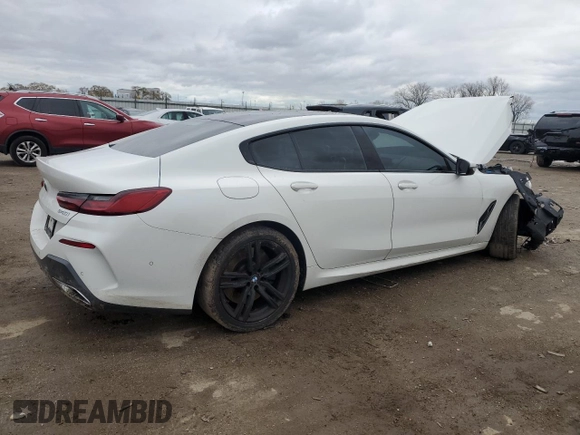 2022 BMW 8 Series 840i with VIN WBAGV4C01NCJ30083, listed as a Copart auction lot 81356084 with 61,868 mi miles and Salvage title. Bid and sale history available at DreamBid. Image 3.
