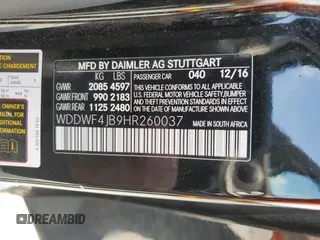 2017 Mercedes-Benz C 300 с VIN WDDWF4JB9HR260037, выставлен на аукционе Copart как лот 62105495 с пробегом 123 045 миль миль и Списание • Salvage title. История ставок и продаж доступна на DreamBid. Изображение 13.