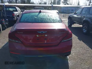 2019 Genesis G70 3.3T Advanced with VIN KMTG34LE6KU022487, listed as a IAAI auction lot 41996573 with 56,236 mi miles. Bid and sale history available at carsss.com. Image 17.