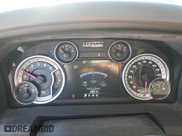 2016 Ram 1500 Big Horn with VIN 1C6RR6LM1GS333294, listed as a Copart auction lot 81847794 with 43,891 mi miles and Salvage Title. Bid and sale history available at carsss.com. Image 9.