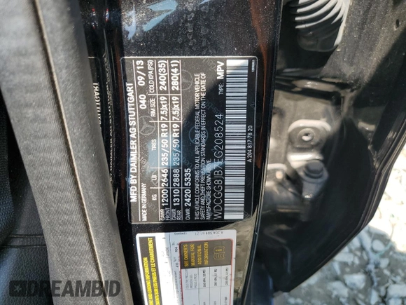 2014 Mercedes-Benz GLK 350 with VIN WDCGG8JB7EG208524, listed as a Copart auction lot 60919654 with 114,945 mi miles and Salvage Title. Bid and sale history available at DreamBid. Image 14.