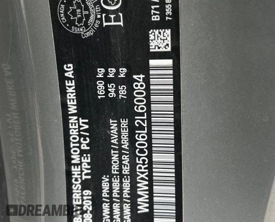 2020 MINI Hardtop Cooper S z VIN WMWXR5C06L2L60084, wystawiony jako Copart lot #60053805 z przebiegiem 91 168 mil mil oraz Szkoda całkowita • Salvage title. Historia ofert i sprzedaży dostępna na DreamBid. Obrazek 10.