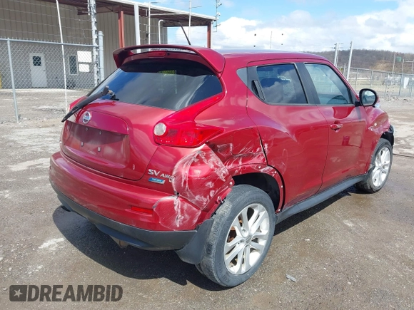 2014 Nissan Juke S with VIN JN8AF5MV7ET364402, listed as a IAAI auction lot 41808136 with 146,153 mi miles. Bid and sale history available at carsss.com. Image 4.