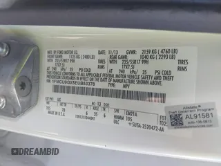 2014 Ford Escape SE with VIN 1FMCU9GX5EUB53378, listed as a IAAI auction lot 41709382 with Not provided miles and . Bid and sale history available at DreamBid. Image 9.