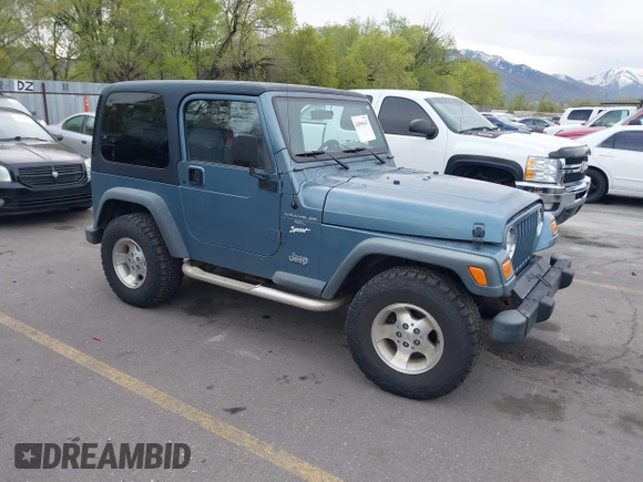 1998 Jeep Wrangler Sport with VIN 1J4FY19S8WP781437, listed as a IAAI auction lot 42096647 with 245,900 mi miles. Bid and sale history available at carsss.com. Image 1.
