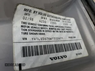 1998 Volvo S70 z VIN YV1LS5676W1522671, wystawiony jako Copart lot #88859815 z przebiegiem 185 585 mil mil oraz Szkody całkowita. Historia ofert i sprzedaży dostępna na DreamBid. Obrazek 12.