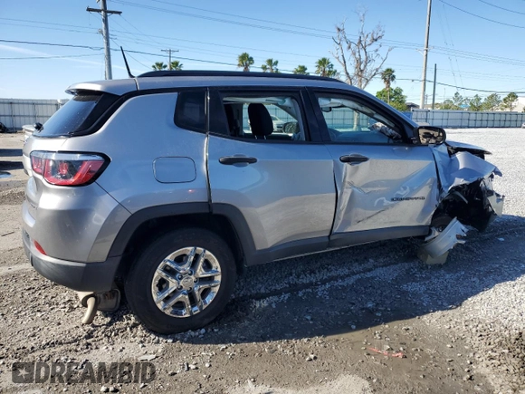 2018 Jeep Compass Sport with VIN 3C4NJCAB4JT182472, listed as a Copart auction lot 50085455 with 53,266 mi miles and Salvage Title. Bid and sale history available at carsss.com. Image 3.