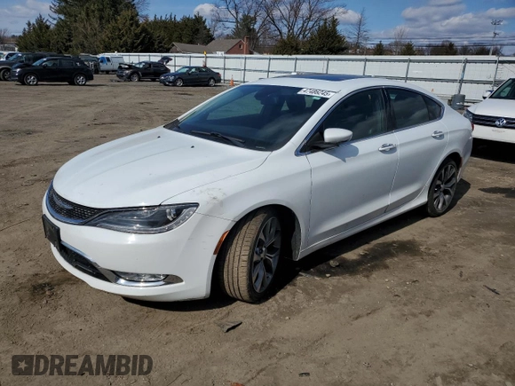 2015 Chrysler 200 C with VIN 1C3CCCCB2FN527220, listed as a Copart auction lot 47486245 with 111,884 mi miles and Salvage Title. Bid and sale history available at carsss.com. Image 1.