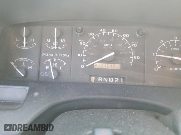 1996 Ford Bronco Custom with VIN 1FMEU15H4TLB59116, listed as a Copart auction lot 52989015 with 210,464 mi miles and Salvage title. Bid and sale history available at DreamBid. Image 9.