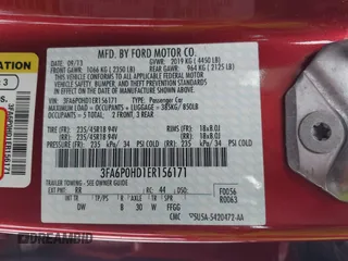 2014 Ford Fusion SE with VIN 3FA6P0HD1ER156171, listed as a IAAI auction lot 41261198 with 99,394 mi miles and . Bid and sale history available at DreamBid. Image 9.